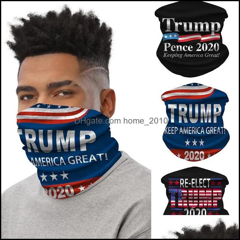 trump scarf bandanas face mask seamless tube magic keep america headbands outdoor sports cycling headwear neck gaiter party mask