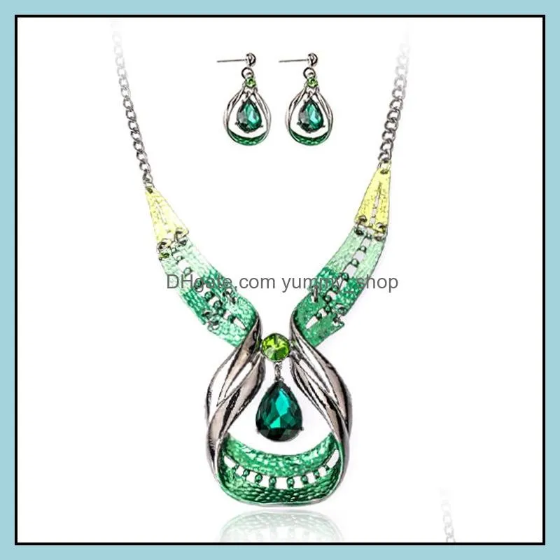 bridesmaid jewelry set for wedding platinum plated austrian beautifully necklace earrings party jewelry sets