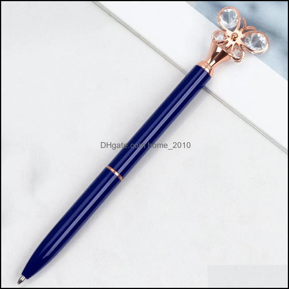 diamond butterfly ballpoint pen bullet type 1.0 fashion gel pens office stationery creative advertising 14.3x0.8cm