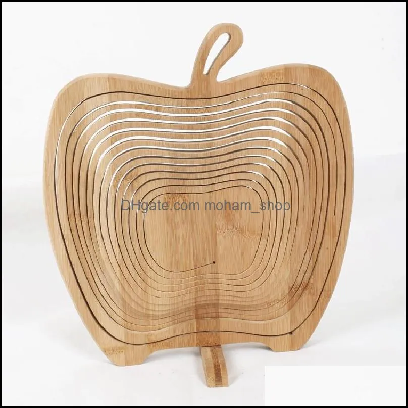  wooden vegetable basket with handle apple shape fruit baskets foldable eco friendly skep fashion top quality 16ad b