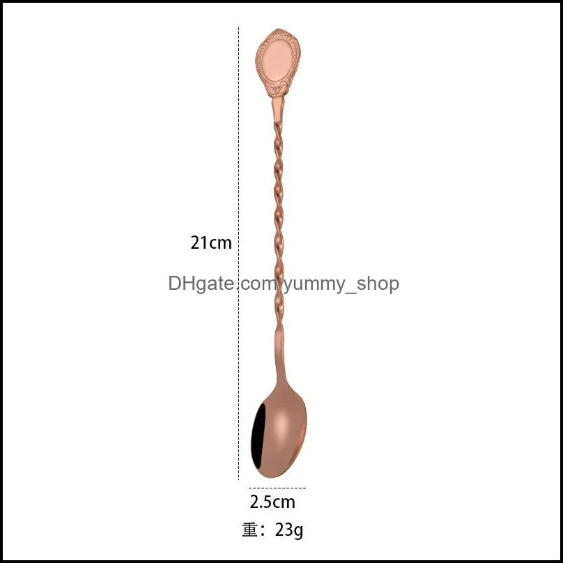 originality spiral coffee spoon for cafe room 304 stainless steel dessert spoons bright color stirring scoop arrival 5ry e1