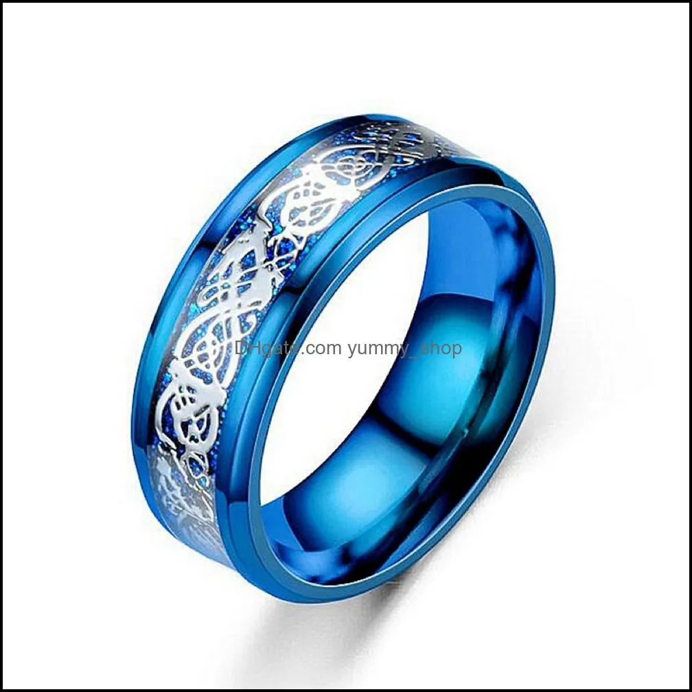 bulk 35pcs/lot classic celtic dragon punk rings stainless steel jewelry men rock holiday wedding bands party street fashion gift