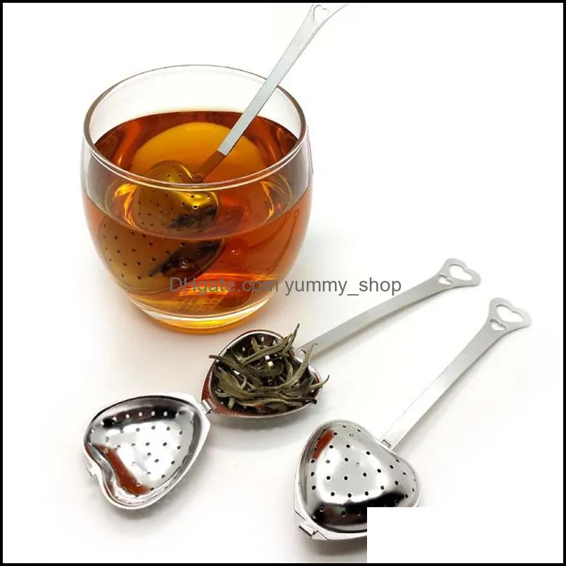 heart shaped tea time infuser mesh ball stainless strainer herbal locking tea infuser spoon filter 673 v2