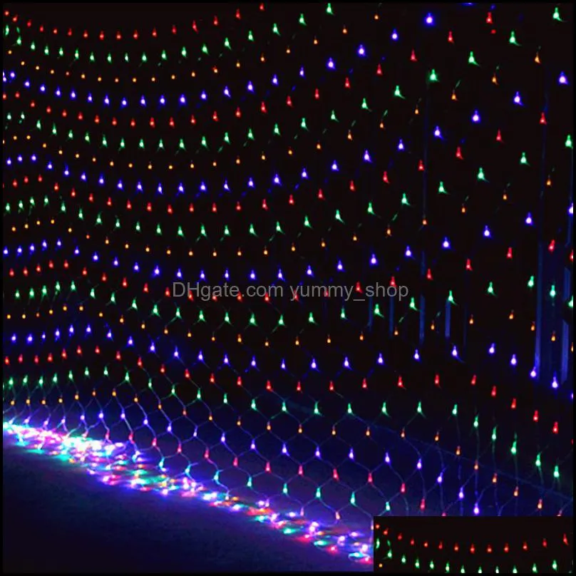 waterproof outdoors lamp christmas wedding celebration led strip lights string fishing net lamps neon reticulate party high quality 15zn