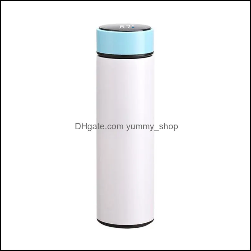 304 stainless steel lovers cups sublimation blank flat mouth fashion water bottles intelligence show temperature vacuum flask 19 8xm