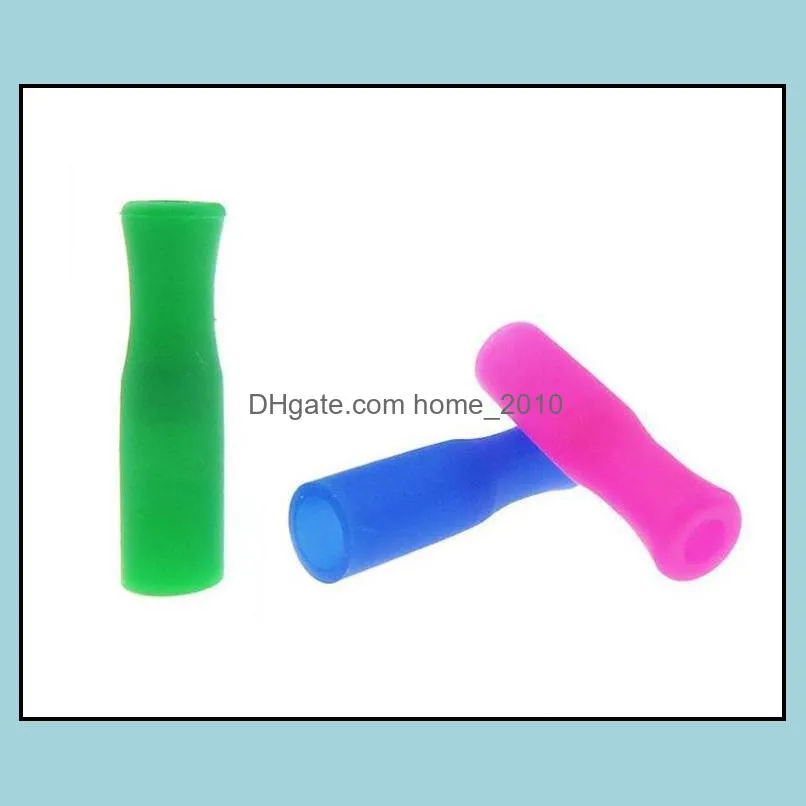 11 colors stock silicone tips for stainless steel straws tooth collision prevention straws cover silicone tubes sn1308