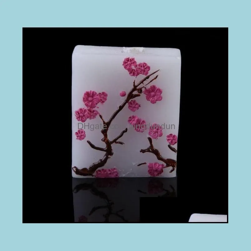 100pcs wedding candles smoke scented wax cherry blossoms candle wedding present gifts favors party decoration sn409