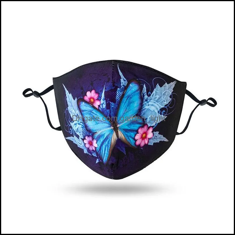 washable respirators reusable mascherine butterfly flowers printing face masks dustproof protective good adult children 4 2qyb