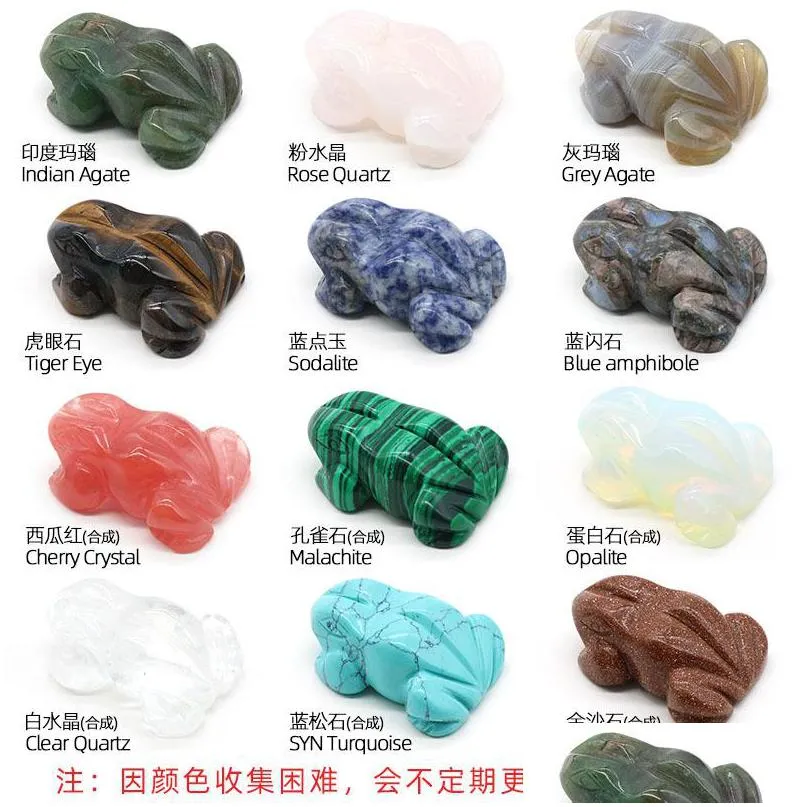 rose quartz stone carving frog shape crystal healing decoration animal ornaments yoga crafts 35x48x19mm