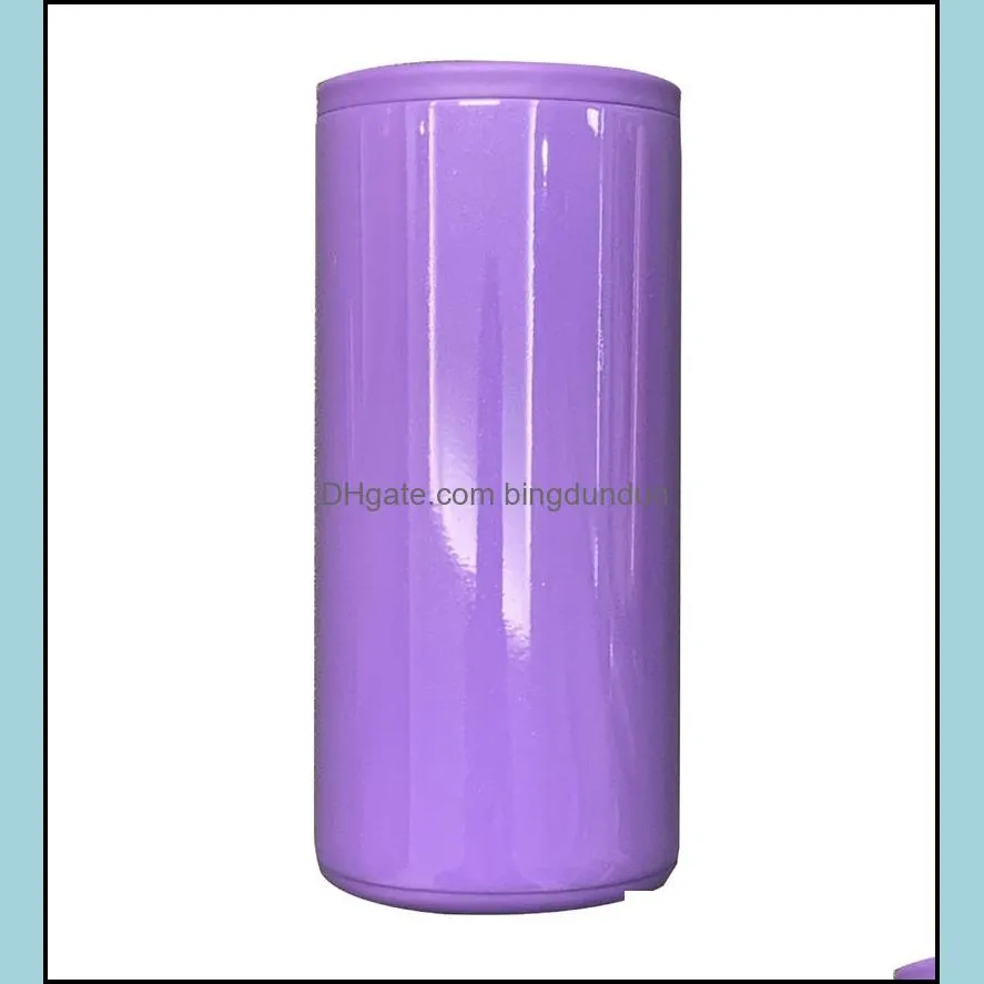 sublimation tumblers can cooler heat transfer slim straight insulator blank double wall stainless steel vacuum coolers diy gift 123 v2