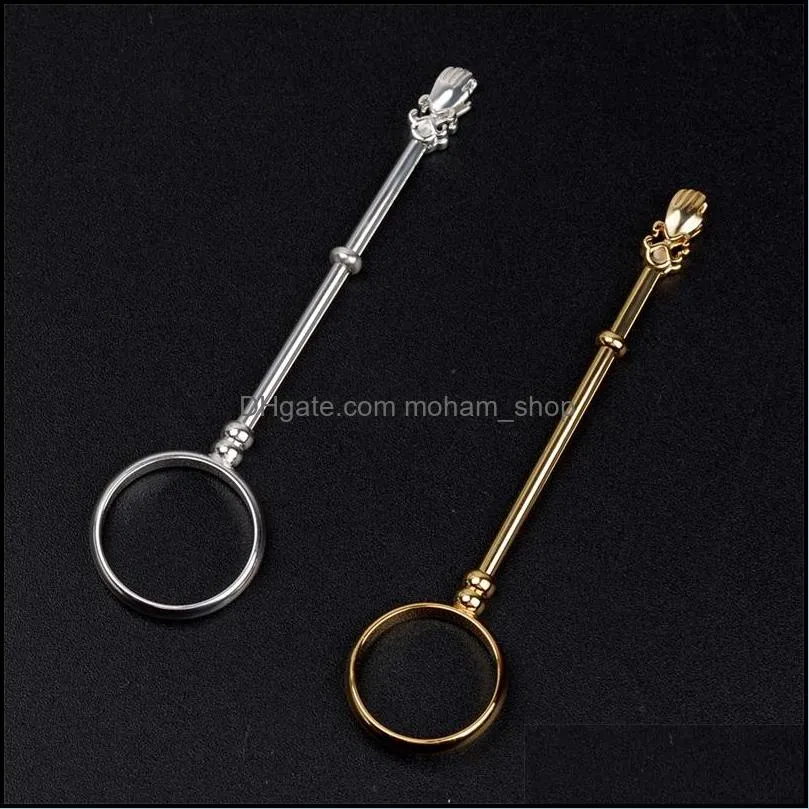 high quality smoke ring metal gold sliver color adult finger clamp adjustable cigarette holders for smoking accessory 10hr e1