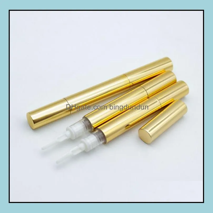 3ml empty gold twist pen bottle cosmetic container lip gloss eyelash growth manicure nail care sn3866