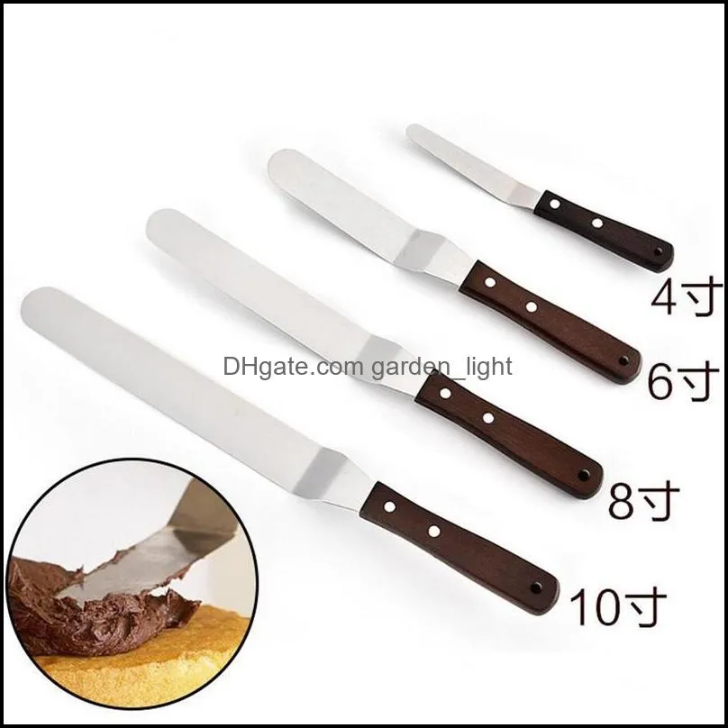 4/6/8/10 inch stainless steel baking spatula butter cream icing frosting knife smoother pastry cake decoration kitchen tools 20220110