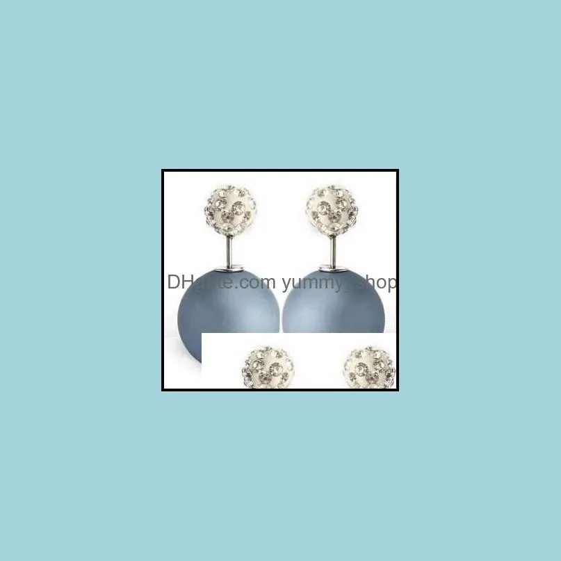 double sides pearl stud earrings stud earrings rincos shining  earring