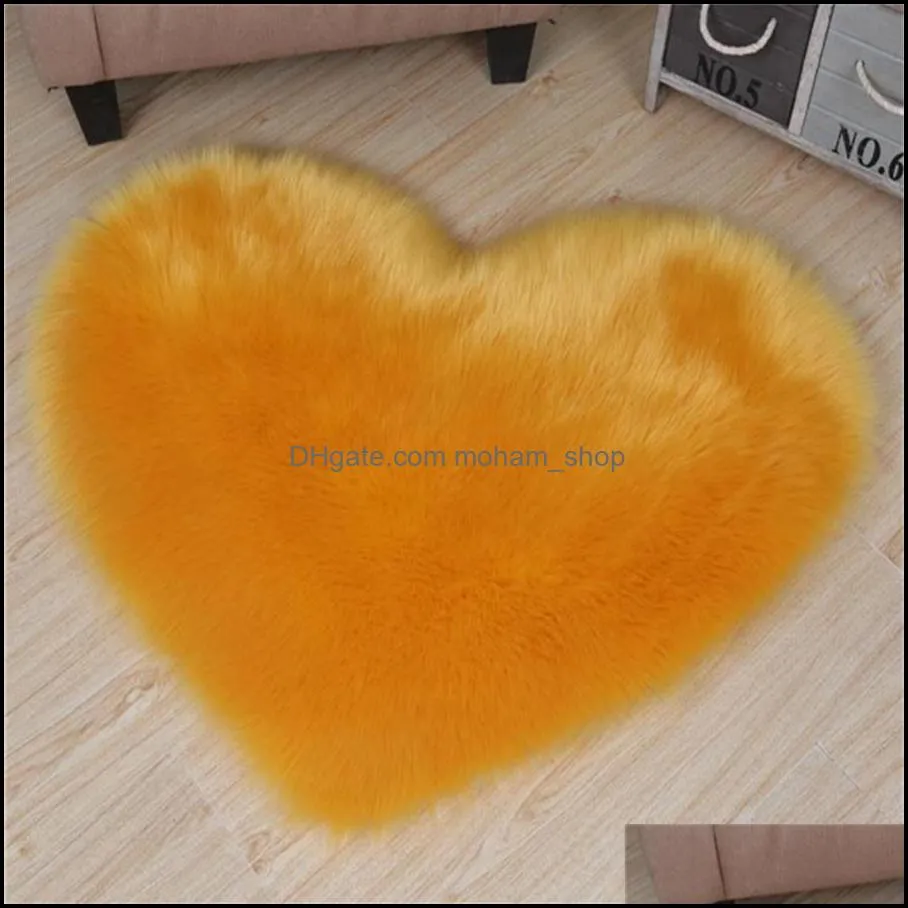 imitation sheepskin modeling heart carpet living room bedroom plush rug cute heartshaped footcloth wedding decoration