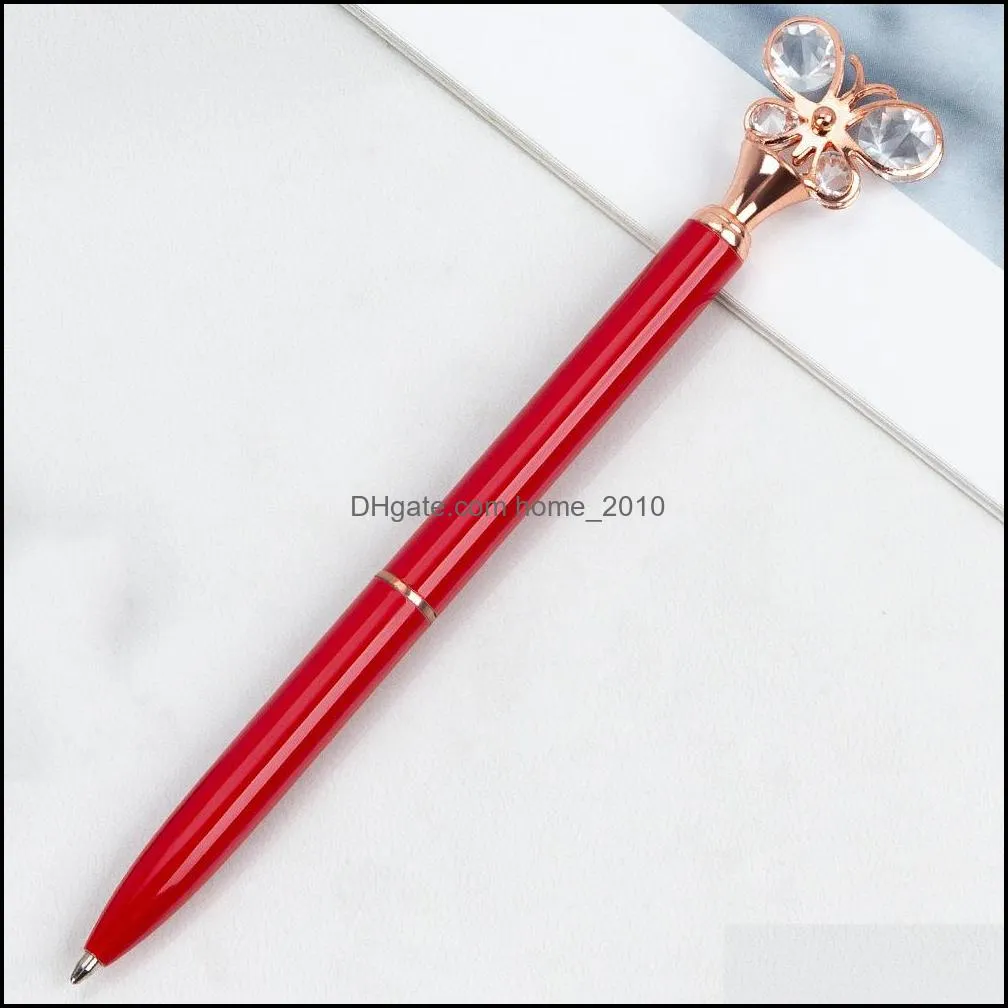 diamond butterfly ballpoint pen bullet type 1.0 fashion gel pens office stationery creative advertising 14.3x0.8cm