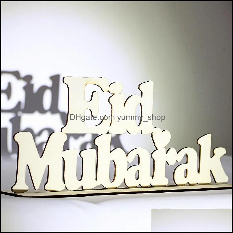 wooden eid mubarak decoration ramadan mubarak ornaments islamic muslim pendant eid al adha party supplies ramadan kareem gifts 2102 v2