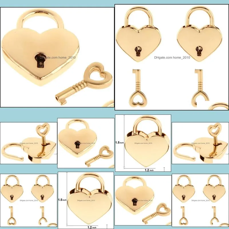  valentines small metal heart shaped padlock mini lock with key for jewelry storage box diary book handbags rre11961