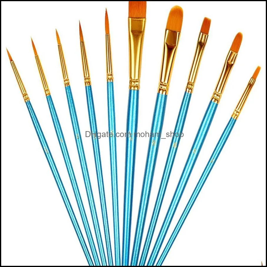 professional fine tip paint brush round pointed nylon hair artist acrylic paints for watercolor oil painting