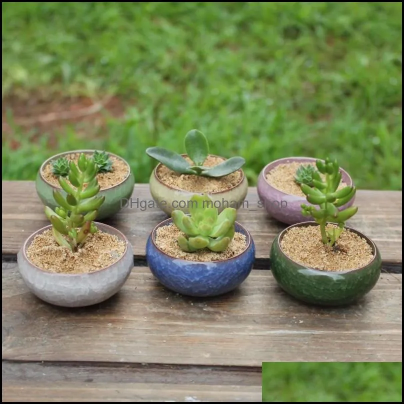 practical round ceramics garden pot breathable mini planters for home desktop succulent plants flowerpot arrival 1 38yx by