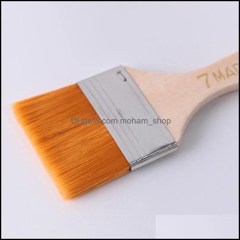 high quality nylon paint brush different size wooden handle watercolor brushes for acrylic oil painting school art supplies dbc 28 g2