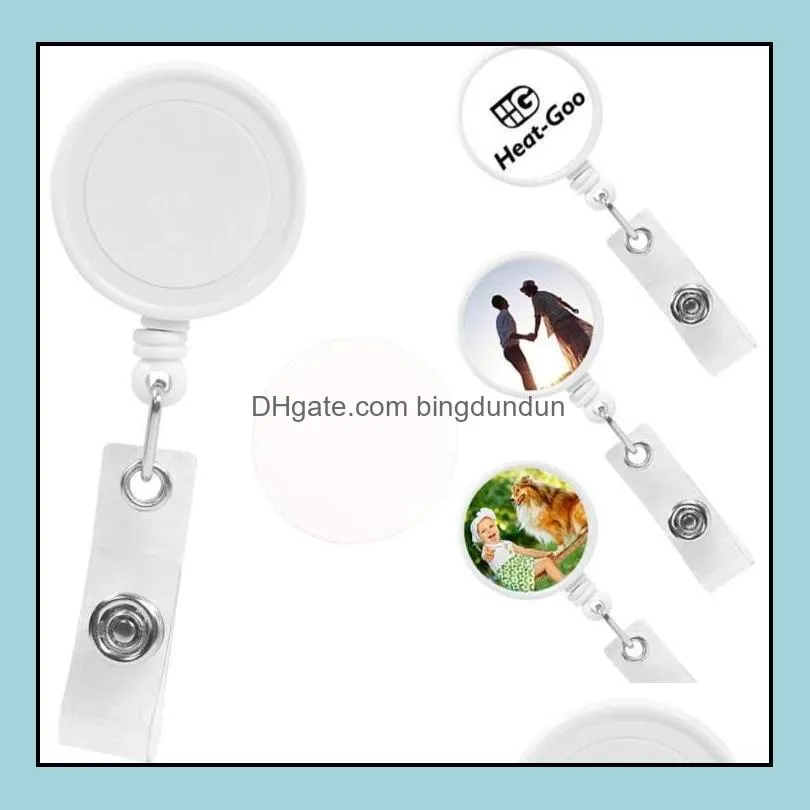 sublimation blank nurse badge party favor plastic diy office work card hanging buckle can be rotated 360 degrees sn4161