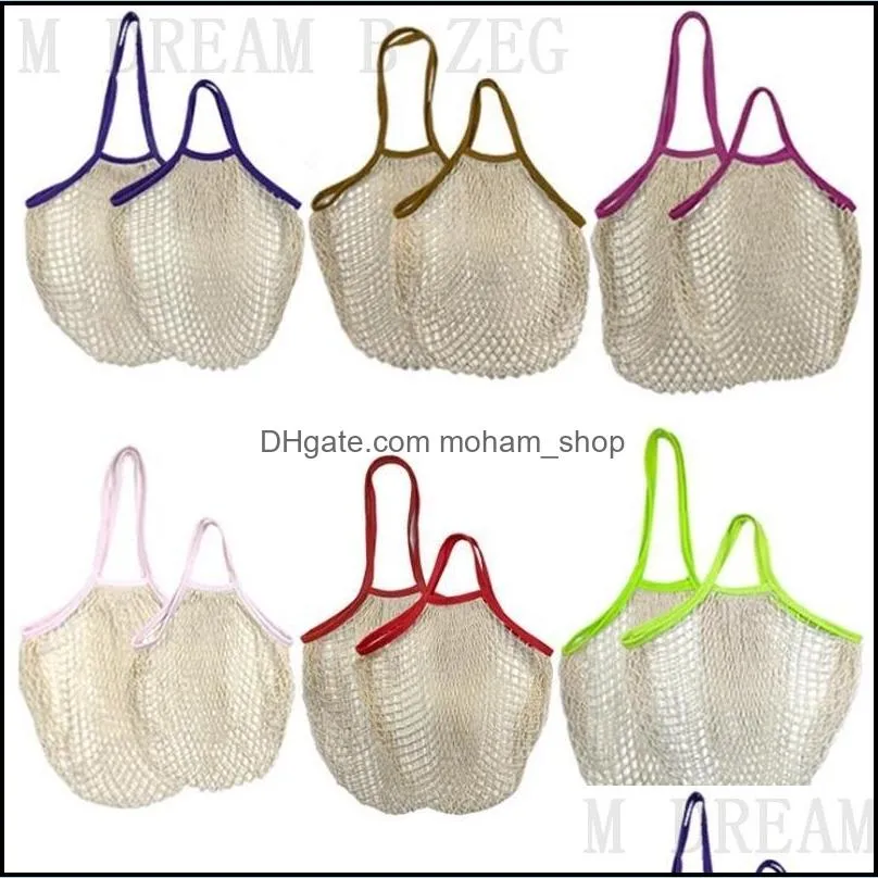 mesh shopping bags fruit vegetables grocery bag fashion string shopper tote net woven cotton shoulder bag hand totes home storage bag