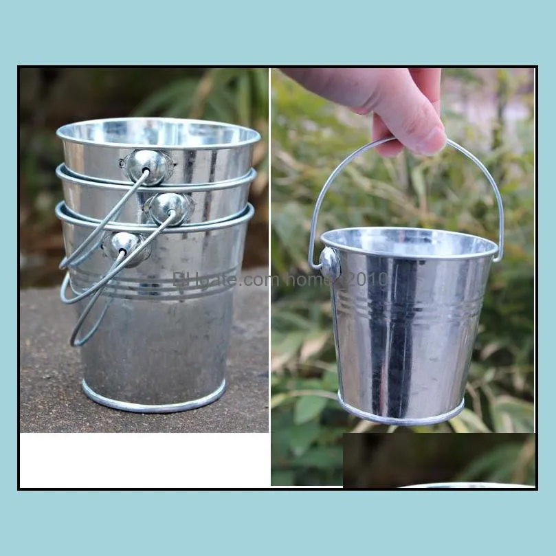  mini tinplate metal bucket icing french fries tin pails candy basket party garden supplies sn1281