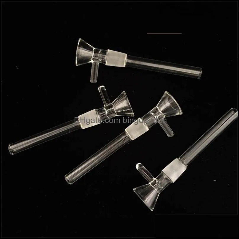 glass smoking accessories downstem diffuser down stem drop down adapters for water bongs dab rigs 14mm male 117length glasses reducer 127