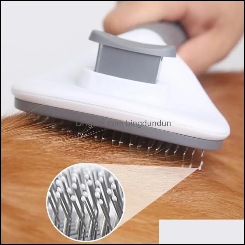 dog grooming hair removal comb brush stainless steel cats combs automatic nonslip brushes for dogs cleaning supplies