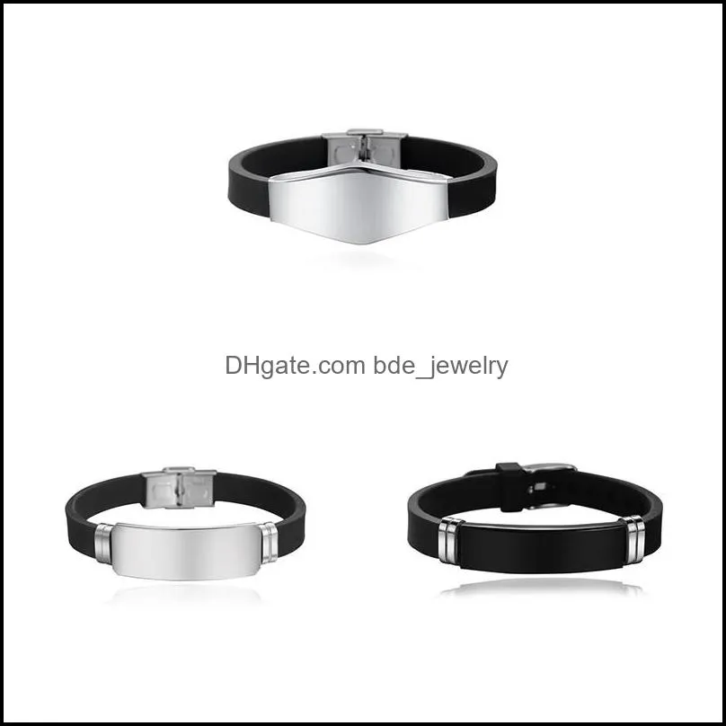  fashion silicone stainless steel bracelet couple lovers women mens bracelets bangles gifts men jewelry