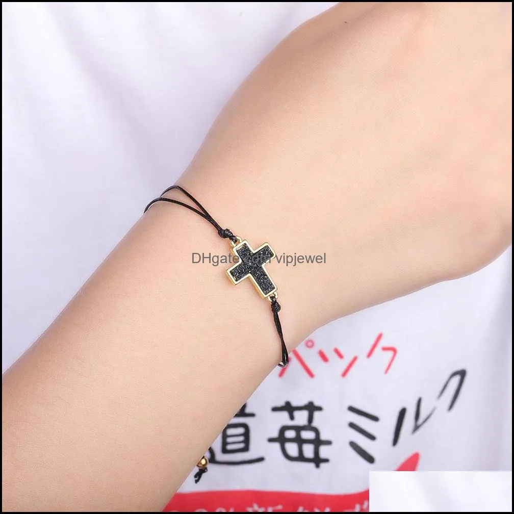 simple cross bracelet adjustable braid lucky string rope bracelets for women men children handmade jewelry