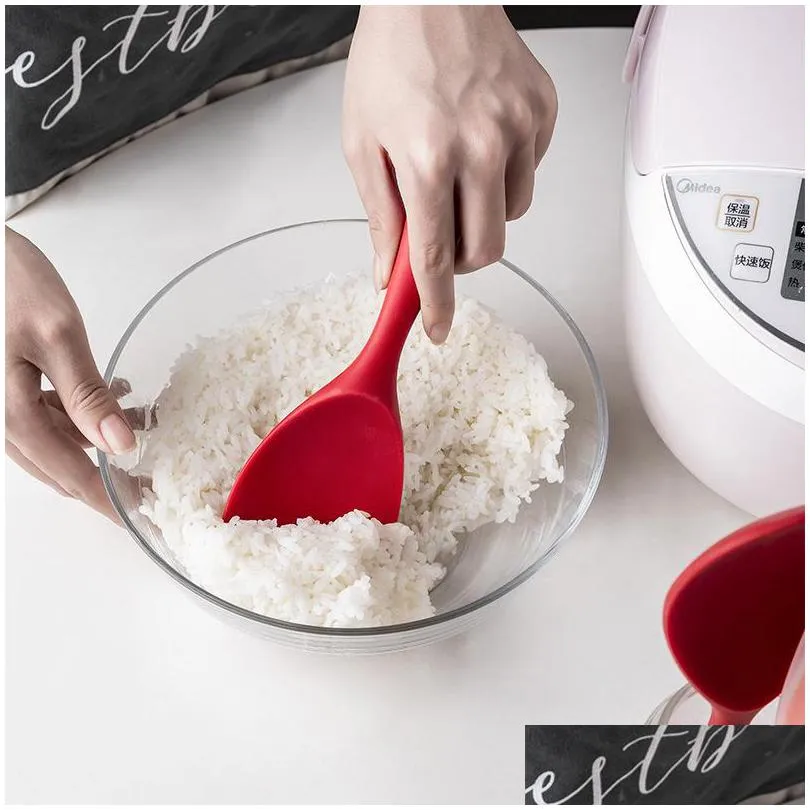  high quality nostick paddle silicone rice shovel spoon rice server cooking scoop ladle baking tool kitchen utensils