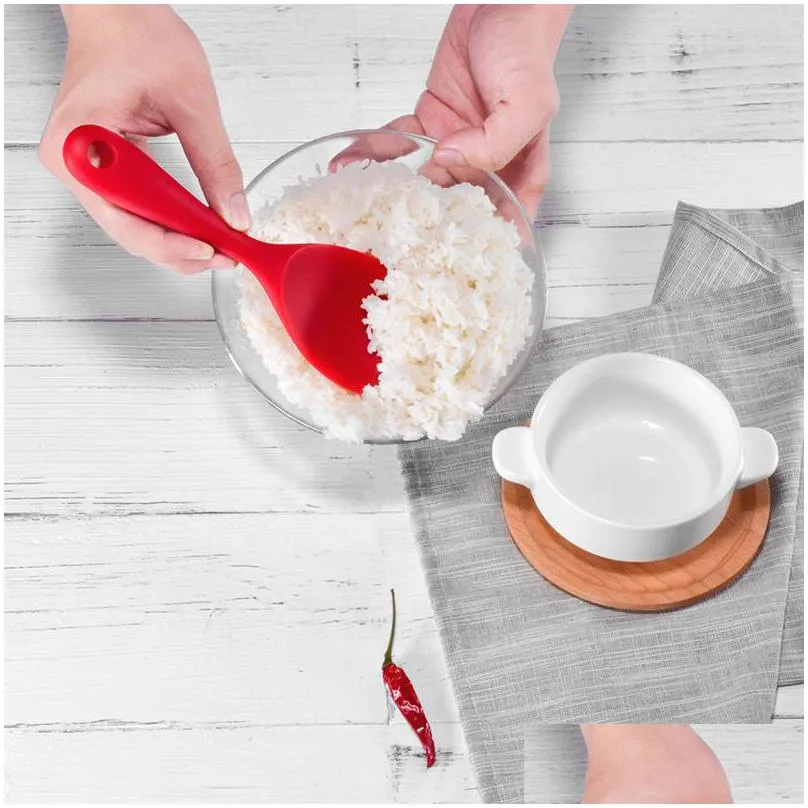  high quality nostick paddle silicone rice shovel spoon rice server cooking scoop ladle baking tool kitchen utensils