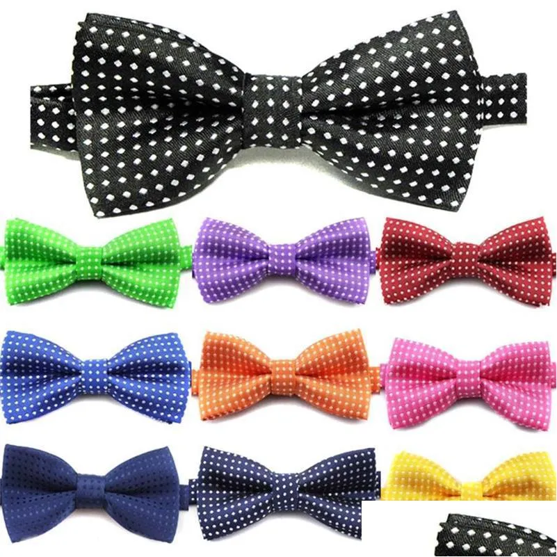 children fashion formal cotton bow tie kids classical dot bowties colorful butterfly wedding party pet bowtie dog tuxedo ties