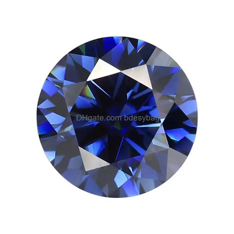 other 0.55ct royal blue color vvs1 round cut moissanite loose stones 8 heart arrow diamond test positive for diy jewelry makingother