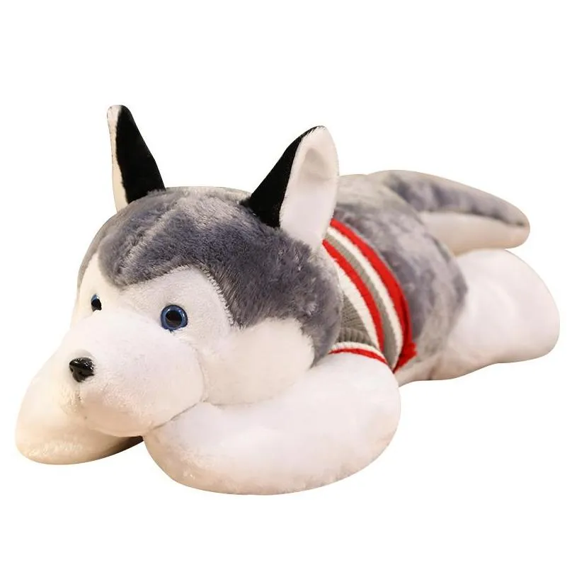 120cm  dog plush toy soft stuffed husky long pillow cartoon animal doll sleeping cushion home decor kids gift 220409