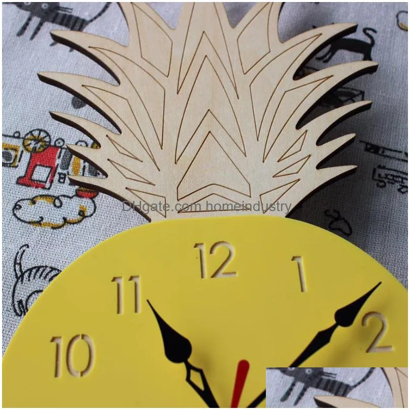 wall clocks clock cartoon acrylic pineapple fruit arrical 11inch creative living room mute watch horlog