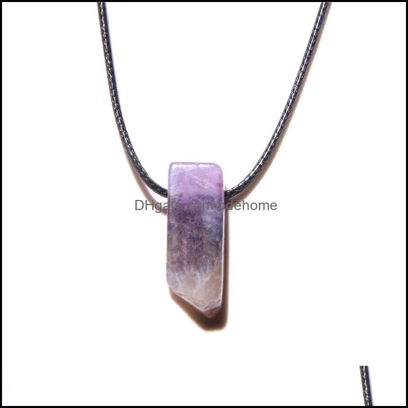 natural stone pendant necklace lapis lazuli amethyst white pink crystal chakra necklace for women men gifts