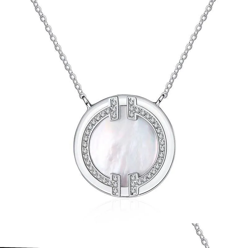 other trendy white shell moissanite smile necklace for women ins jewelry 100 925 sterling silver pendant giftother