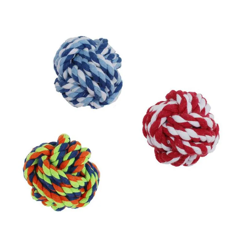 pet puppy cotton chew knot rope pet dog toys interactive durable ball shaped pet dog cotton braided toy