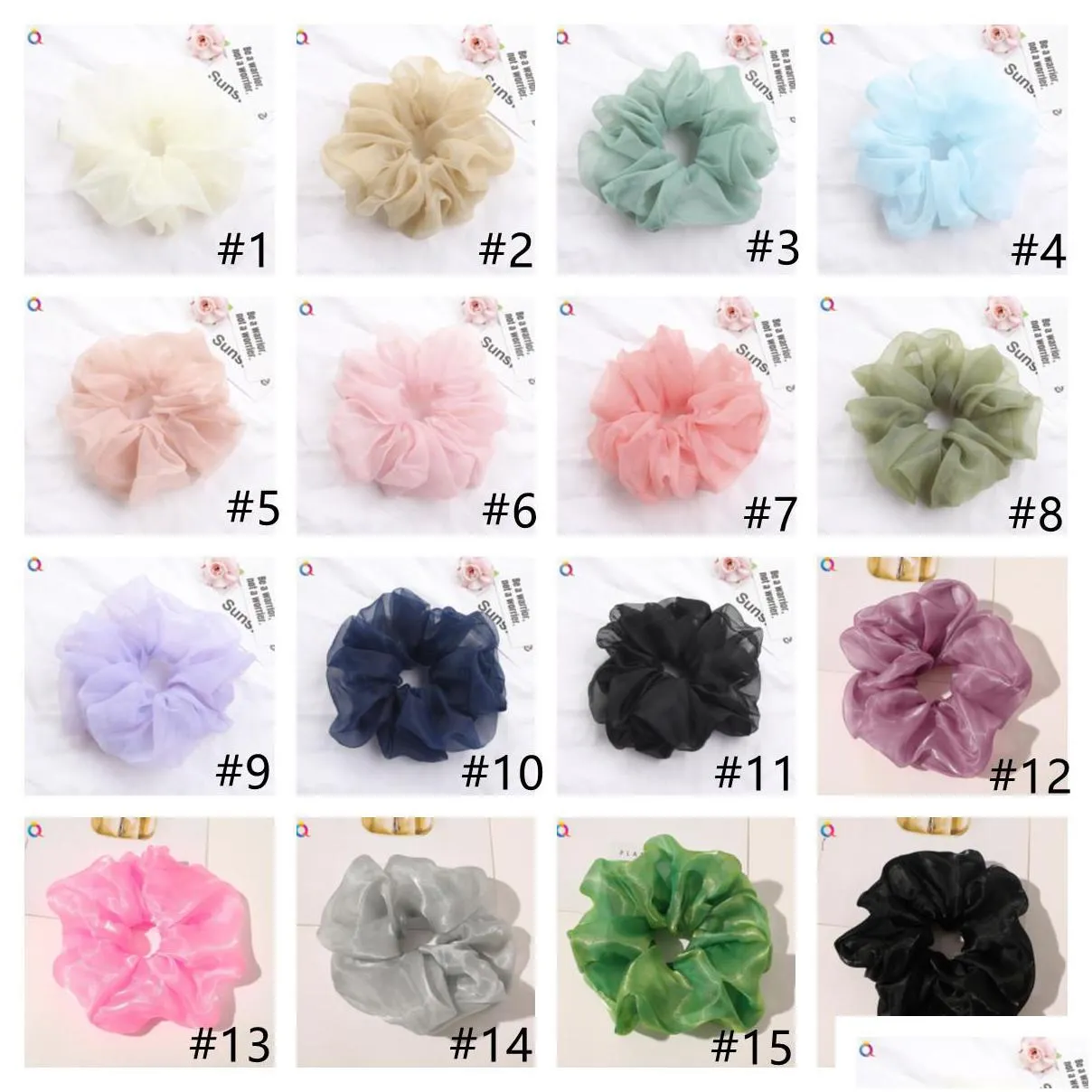 oversized scrunchies big rubber elastic hair band girls candy color ponytail holder smooth chiffon scrunchie women hair accessories