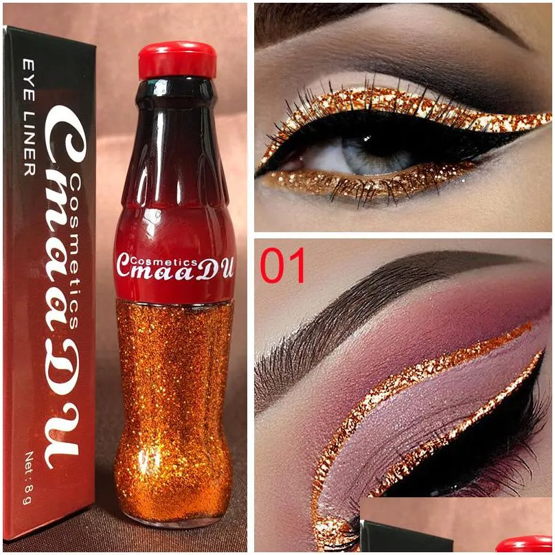 cmaadu beauty product glitter eyeliner colorful sequins shiny sparkling easy to wear cosmetics makeup liquid eyeliners