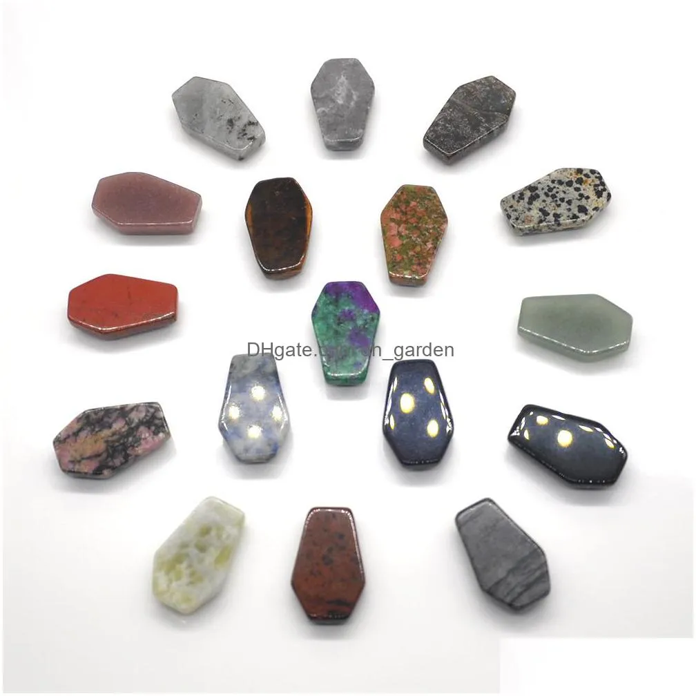 mini coffin statue natural stone quartz agate crystal healing reiki stones carved ornament home decorations jewelry