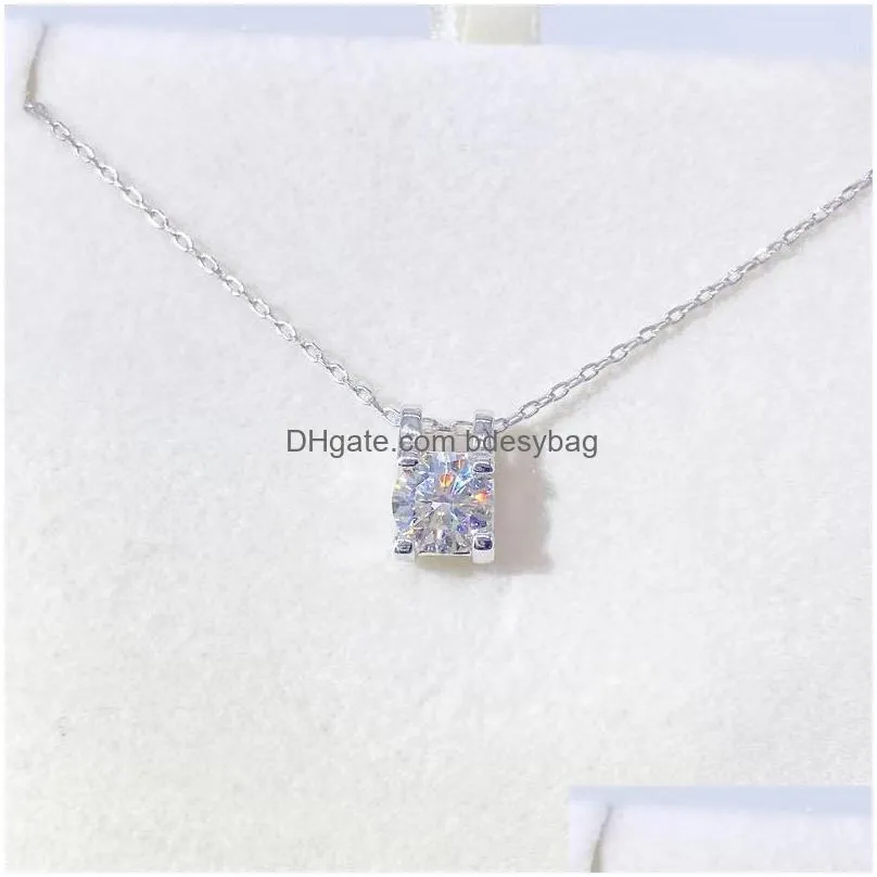 other trendy 1 solitaire moissanite diamond necklace women 925 sterling silver bull head d color vvs giftother