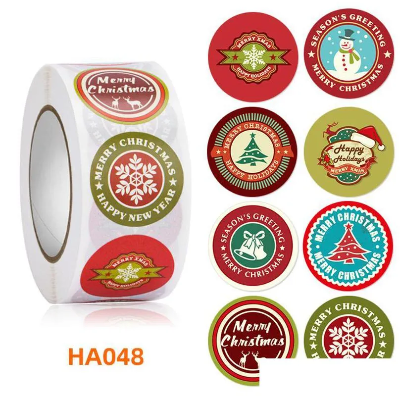 1 inch merry christmas diy handmade sticker package thank you label sealing stickers party snowman adhesive seal labels stationery sticker