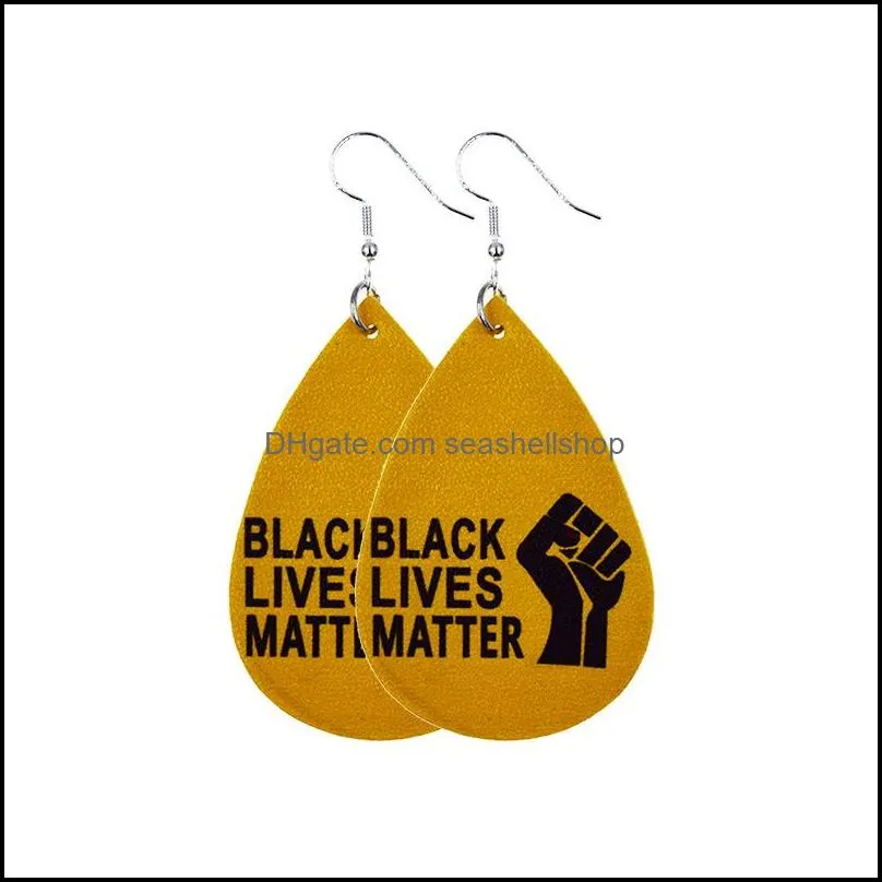black lives matter leather earrings design i cant breathe doublesided printing pu leather drop earrings for women party