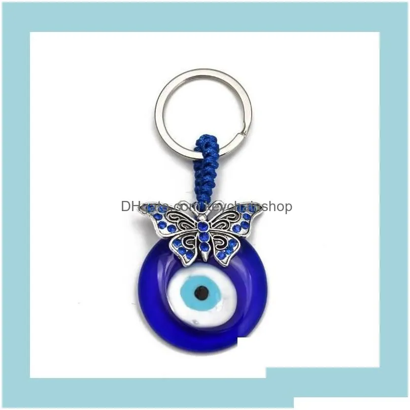 key rings butterfy turtle owl palm evil eyes keychain metal keyring glass lucky blue eye pendant ornament keychains for christmas dr