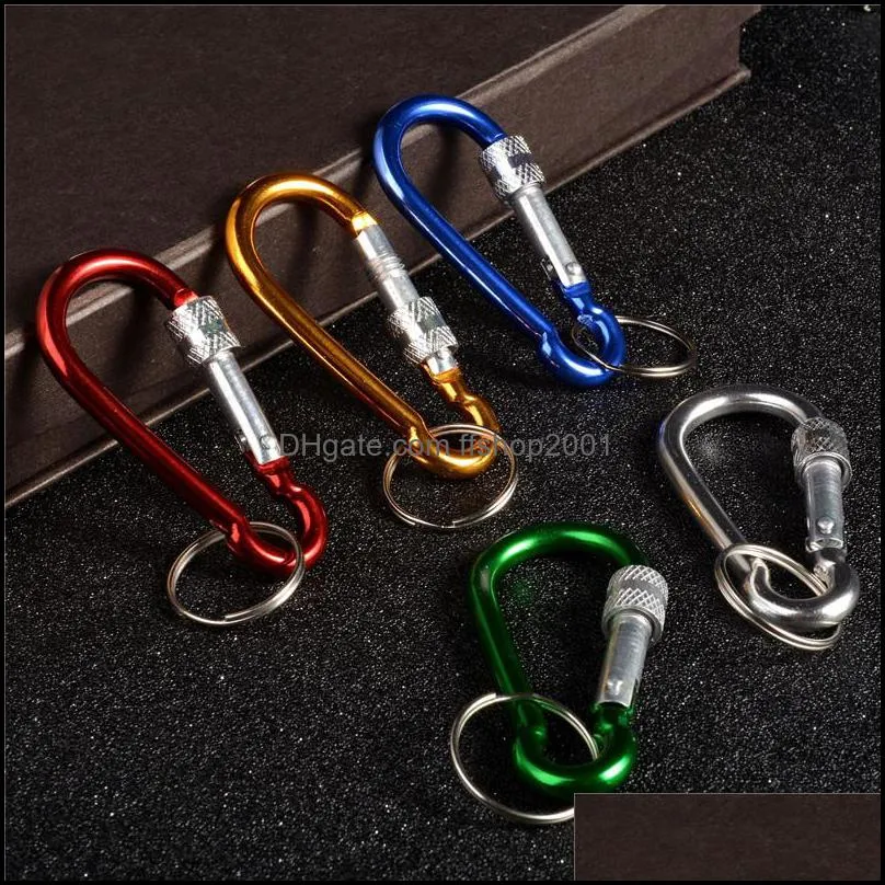 climbing button key rings carabiner gourd type clip camping hook outdoor sports carabiners aluminium buckle keychains dhs