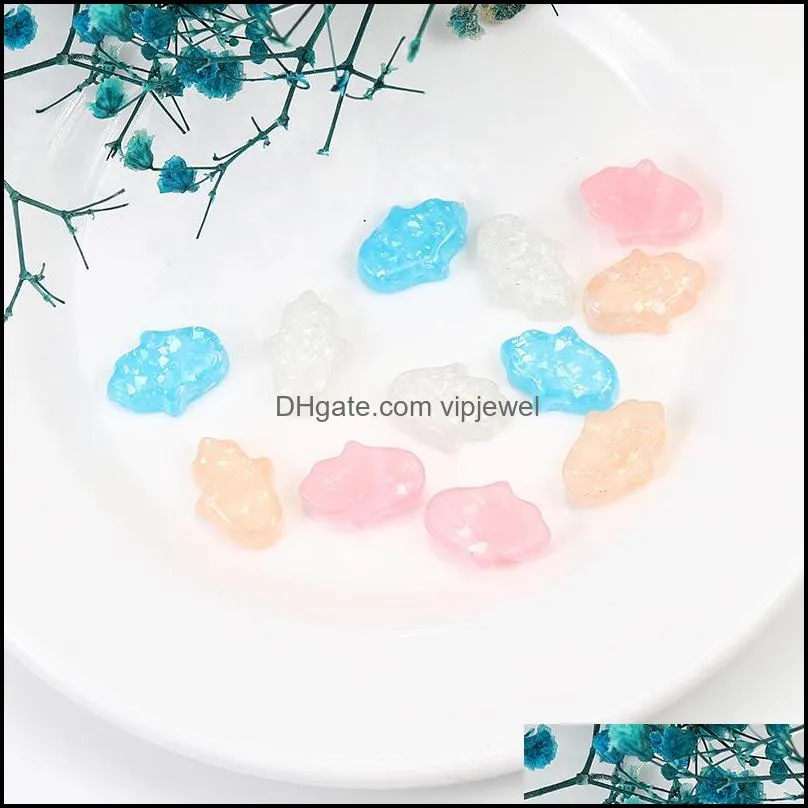 fashion resin pink white blue orange opal fatima hand charm fit for making diy bracelets necklaces jewelry findings accessories